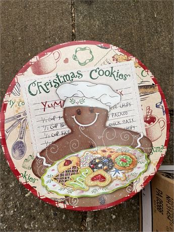 Christmas Gingerbread Man Tins, Tray, Towel
