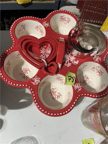 Ceramic Serving Dish, Temp-tations, Cookie Cutters