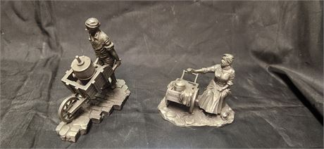 Pewter Pepper pot lady and buttermilk man