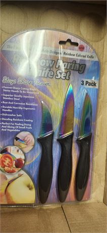 NEW Rainbow Paring Knife Set