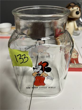 Minny & Micky Mouse Glass Jar 2 sided