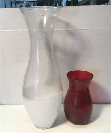 2 Glass Vases