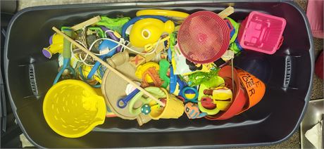 Large Tote Of Misc. Toys