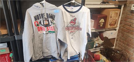 Ohio State Buckeyes Hoodie & Cleveland Indians Tee Shirt. Size XL