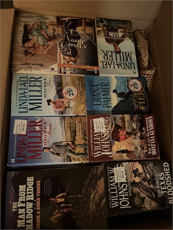 Western Romance Paperback Books (2 Boxes)