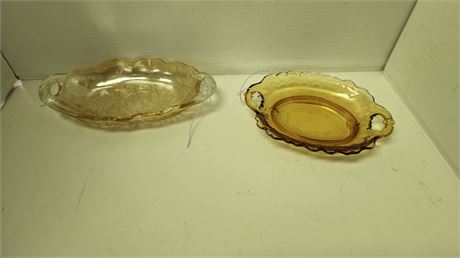 2 Small Glass Trays