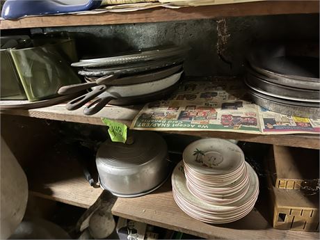 Shelf Lot, Pans, Vintage Edwin Knowles Mexican Sleeping Plates