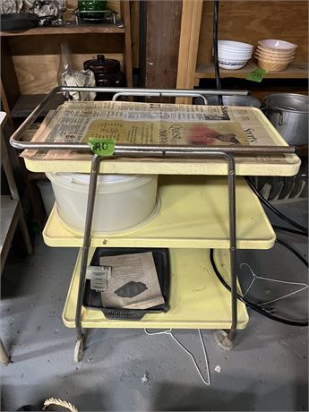 Vintage Shelf Cart with Wheels
