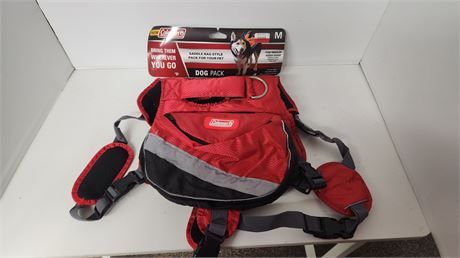 Coleman Saddle Bag Style Pack For Dogs. Size Medium