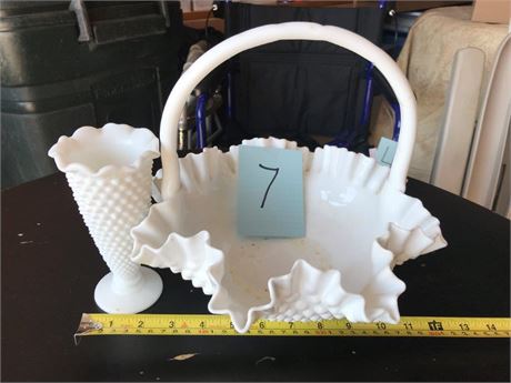 Hobnail Milk Glass