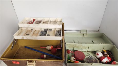 2 Vintage Tackle Boxes & Misc. Tackle