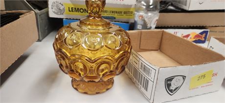 Vintage Amber Compote/Candy Dish