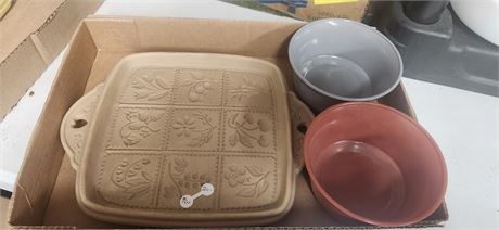 Brown Bag Cookie Art Baking Dish & Misc.