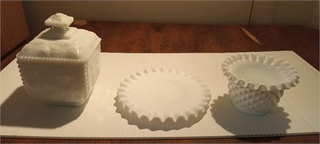Lot Of Milk Glass