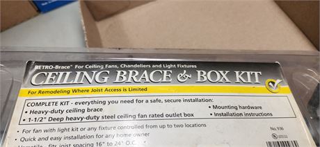 Ceiling brace and box kit
