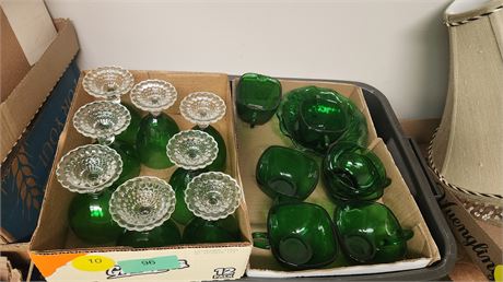 Lot Of Green Glassware