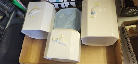 3 Vintage Goose Canisters