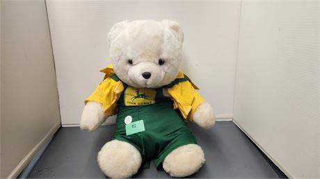 Plush Bear With John Deere Outfit, Outfit Is Torn
