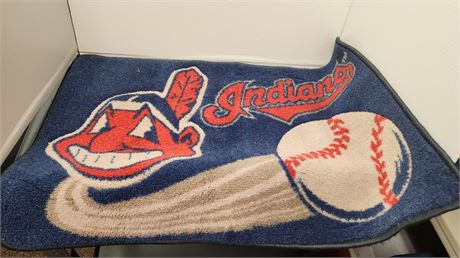 Cleveland Indians Rug. Back Of Rug Is Peeling