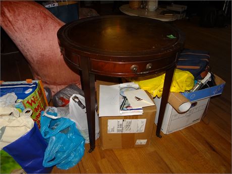 Antique Leather Top Table