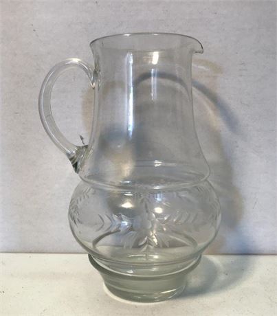 Nice Etched Glass Pitcher
