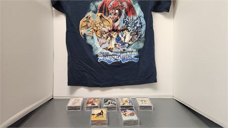 Yu-Go-Oh Tee Shirt. Size XL. & 6 Sets Of Anime Playing Cards