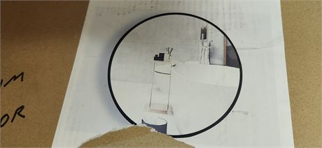 24" Black Trim Round Mirror