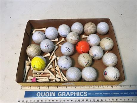 Flat of Golf Balls & Tees