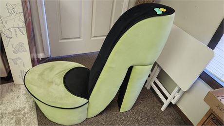 High Heel Shoe Chair. Has Small Holes In Fabric. Will Need Repaired
