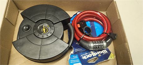 Cable lock & air pump