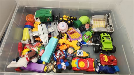 Lot Of Misc. Toys & Storage Tote