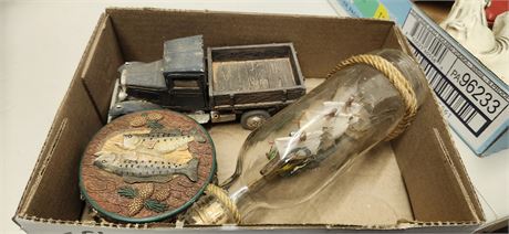 Ship In A Bottle & Misc. Items