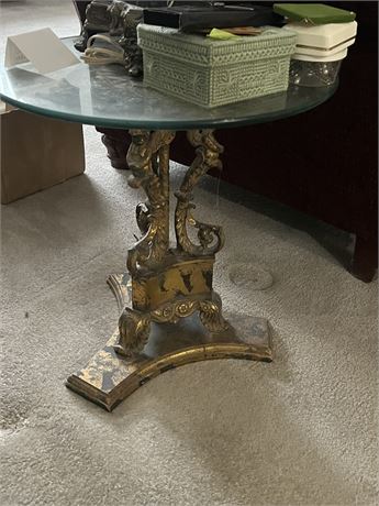 Glass Top Table (Contents on Table NOT Included)