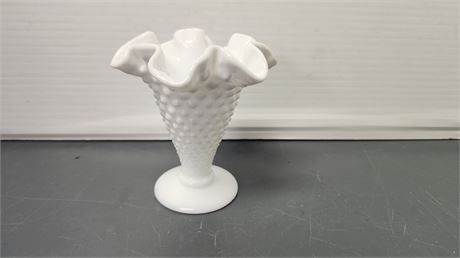 Fenton Hobnail Milk Glass Vase