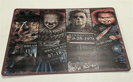 Metal Horror Movie Sign