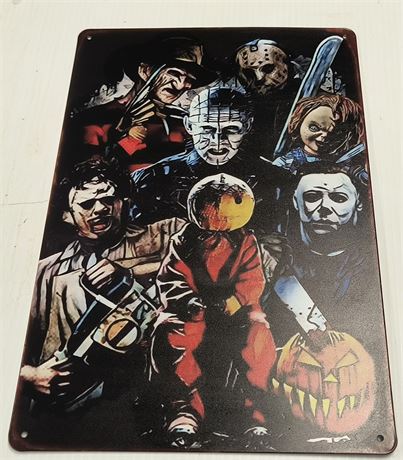 Metal Horror Movie Sign