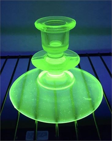 Uranium Glass Candlestick Holder