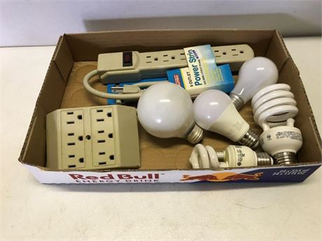 Flat of Bulbs & Power Strips