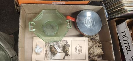 Metal Tin and Glass bowl