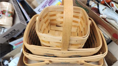 2 Longaberger Baskets & 1 Royce craft Basket