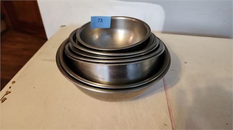 Lot Of Various Metal Mixing Bowls