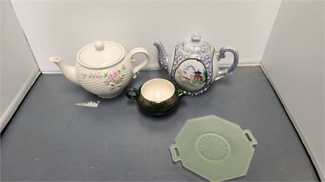 Tea Pots & Misc. Glassware