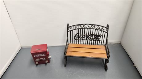 Decorative Small Coca Cola Bench & Toothpick Holder