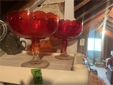 Red Glass Dishes
