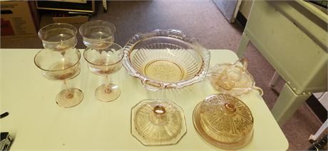 Lot Of Various Etched Glassware