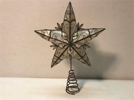 Capiz Shell Pearl Accent Star Christmas Tree Topper
