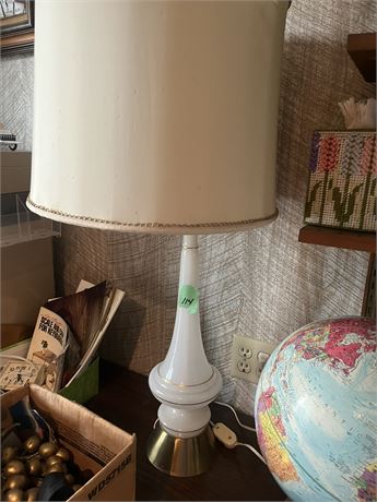 White Glass and Gold Lamp