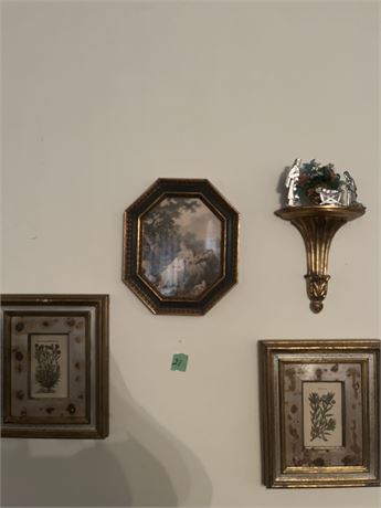 Wall Art (3) and Sconce