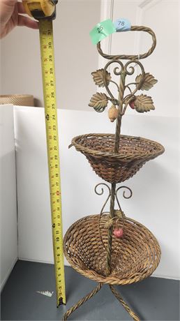 Tall Wicker & metal Storage Baskets