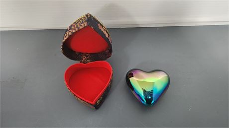 Metallic Heart With Heart Shape Case